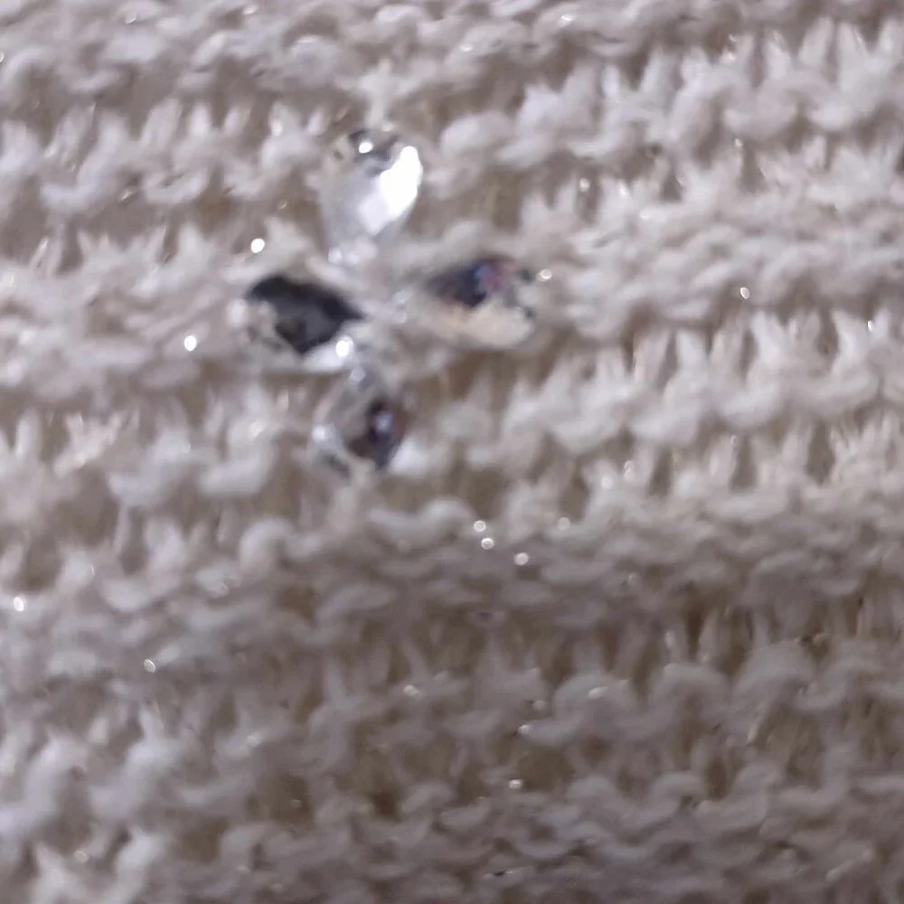Hollister Cream Sweater with Rhinestone Scattered Flowers - Picture 2 of 4